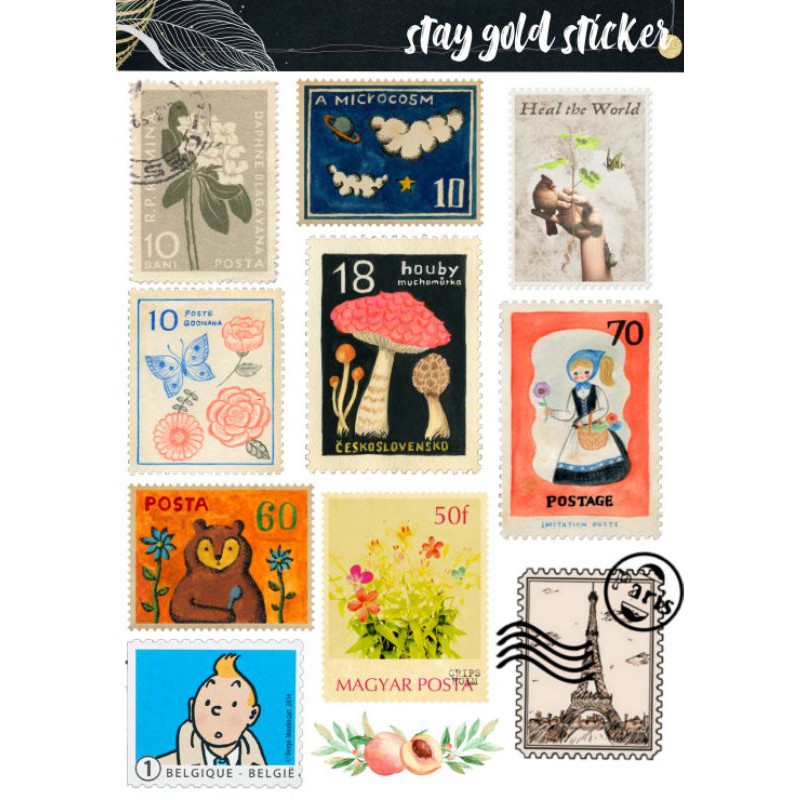 

DECO STICKER -sticker desain postcard untuk scrapbook jurnal diary
