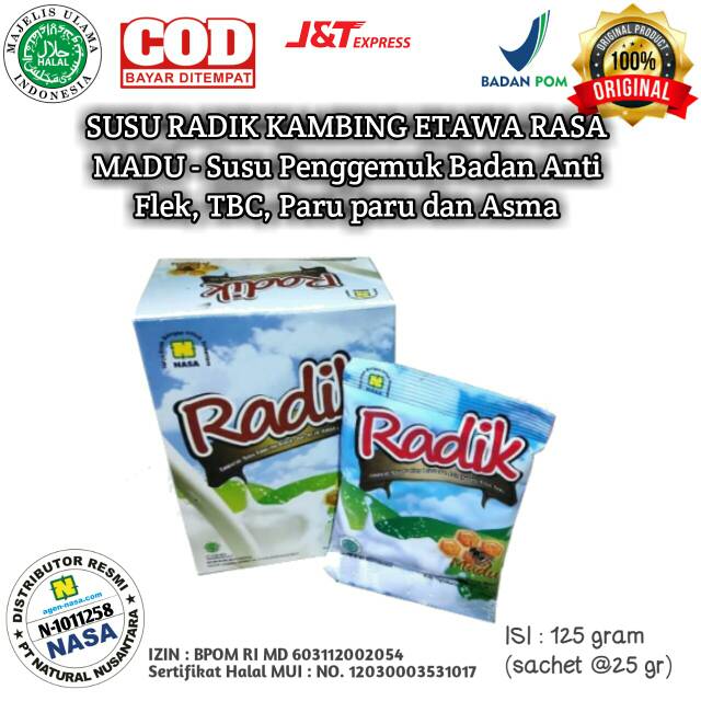 

Radik NASA Susu penggemuk badan kambing etawaTERLARIS original flek TBC paru paru Asma osteoporosis