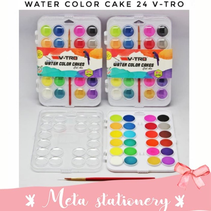 

air-cat- cat air watercolor cakes 24 warna vitro (free kuas) -cat-air.