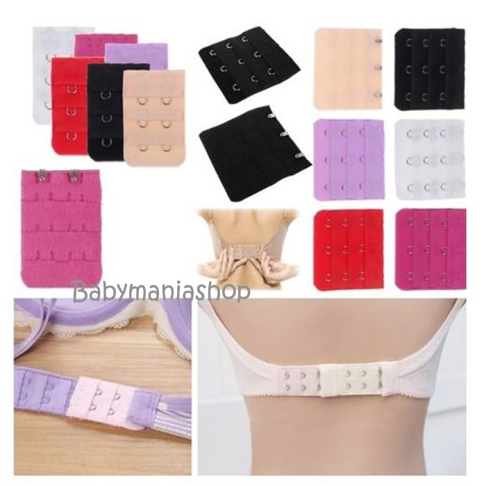 BRA Extension Perpanjangan Lingkar BH 3 KAIT Alat Sambung BRA Extender 3 Kait Babymaniashop