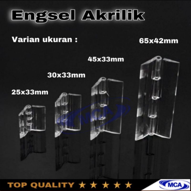 ENGSEL AKRILIK 2.5cm Bening / Anti Pecah / Acrylic Hinge 25 x 33 mm