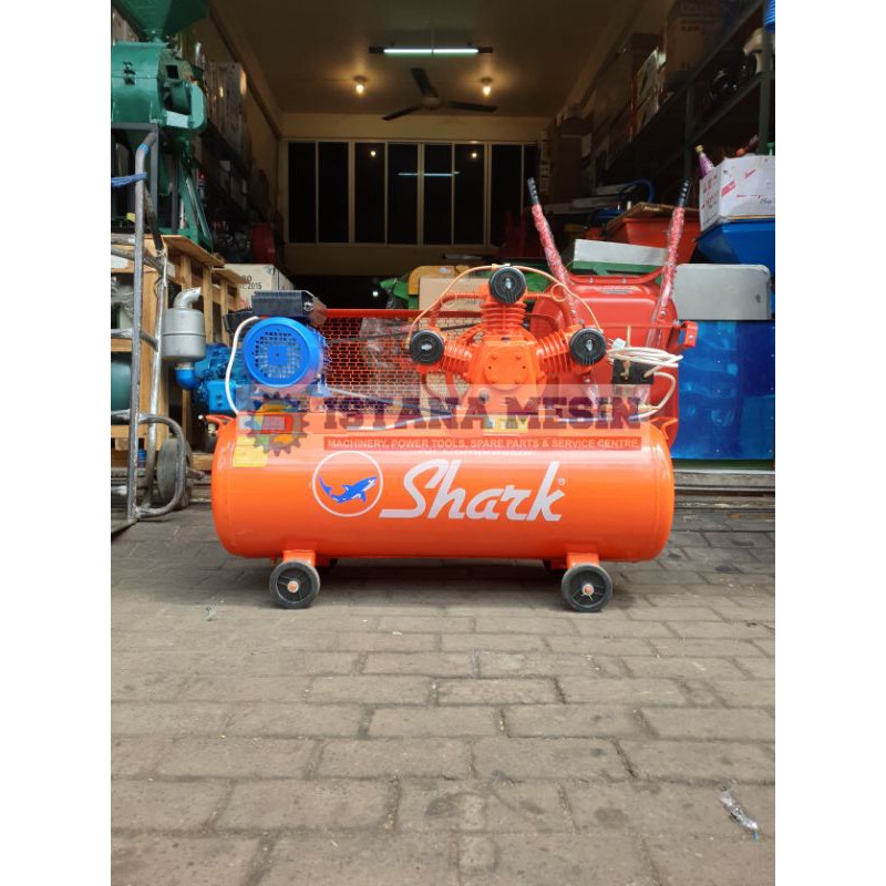 SHARK KOMPRESSOR ANGIN 2HP 3PISTON SHARK COMPLETE DINAMO + AUTO