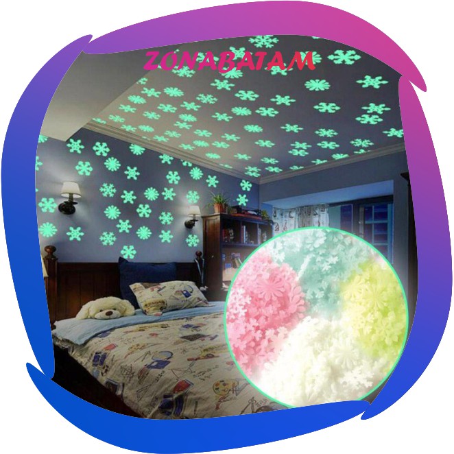 ❤️ZB❤️ R007 100 Pcs Stiker Dinding Bintang Sticker Tumblr Lampu Salju Snow WallPaper Hias Kamar BT21