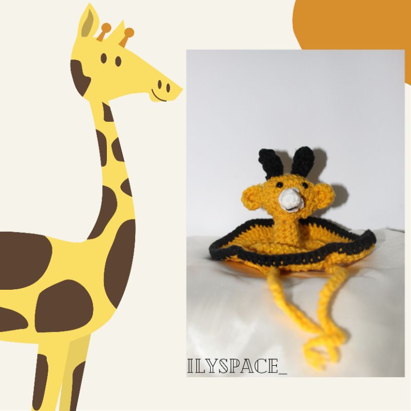 Topi rajut kucing jerapah | crochet hat for cat giraffe | topi kucing