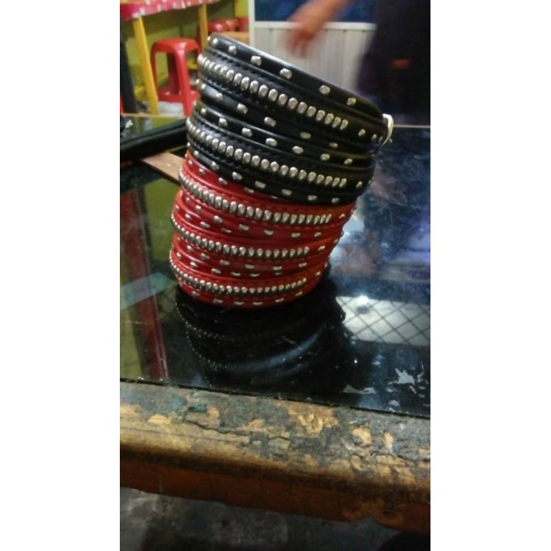 Kalung Anjing Kulit Asli Padang Murah/Aksesoris Anjing Berburu