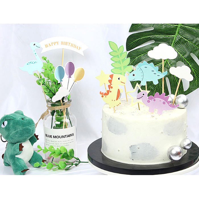 JGO Topper Set Cake Dino Dinosaur Hiasan ultah anak dewasa