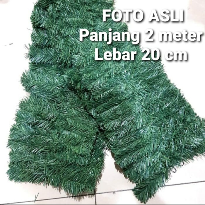 natal-hiasan- garland natal daun lilit kawat daun natal hijau hiasan daun tangga -hiasan-natal.