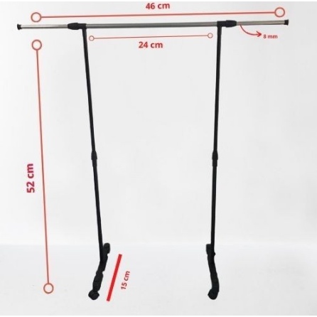 Stand Hanger Double 4 Roda Murah