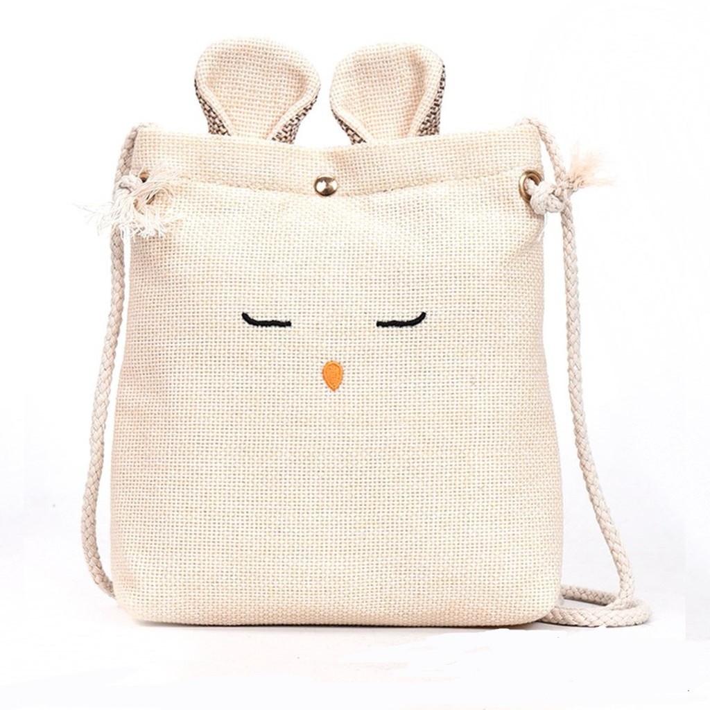 TAS SELEMPANG CUTE FACE / SLINGBAG KANVAS IMPORT TAS MURAH BATAM ATP79 / 1298