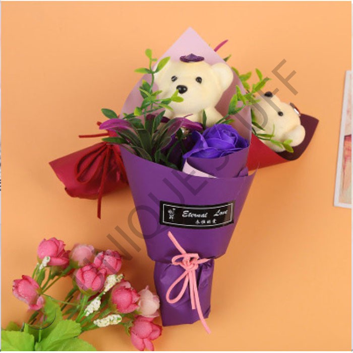 Artificial hand bouquet box bouquet bunga box buket bunga boneka