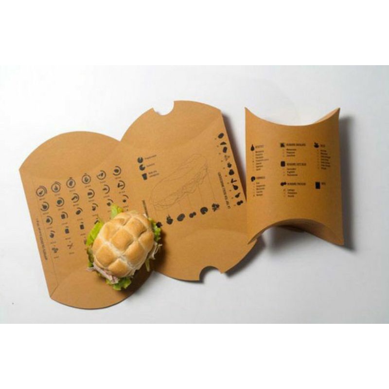 (isi 50 pcs) Pillow Box/ Bungkus makanan/ Bungkus Kebab/ Bungkus Roti/ Bungkus Burger dll