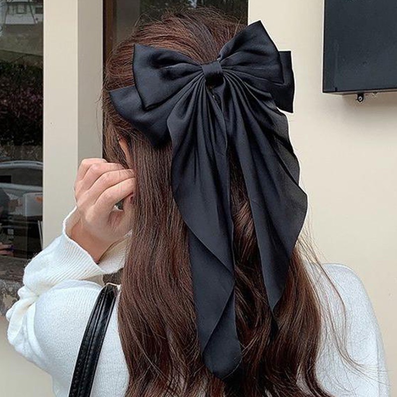 COD❤️Jepit Rambut Dasi Kupu-Kupu Klip Wanita Korea Ribbon Long Big Bow Hairpin All-match Elegan Temperamen Baik Aksesori Impor Fashion Murah Ready Stock