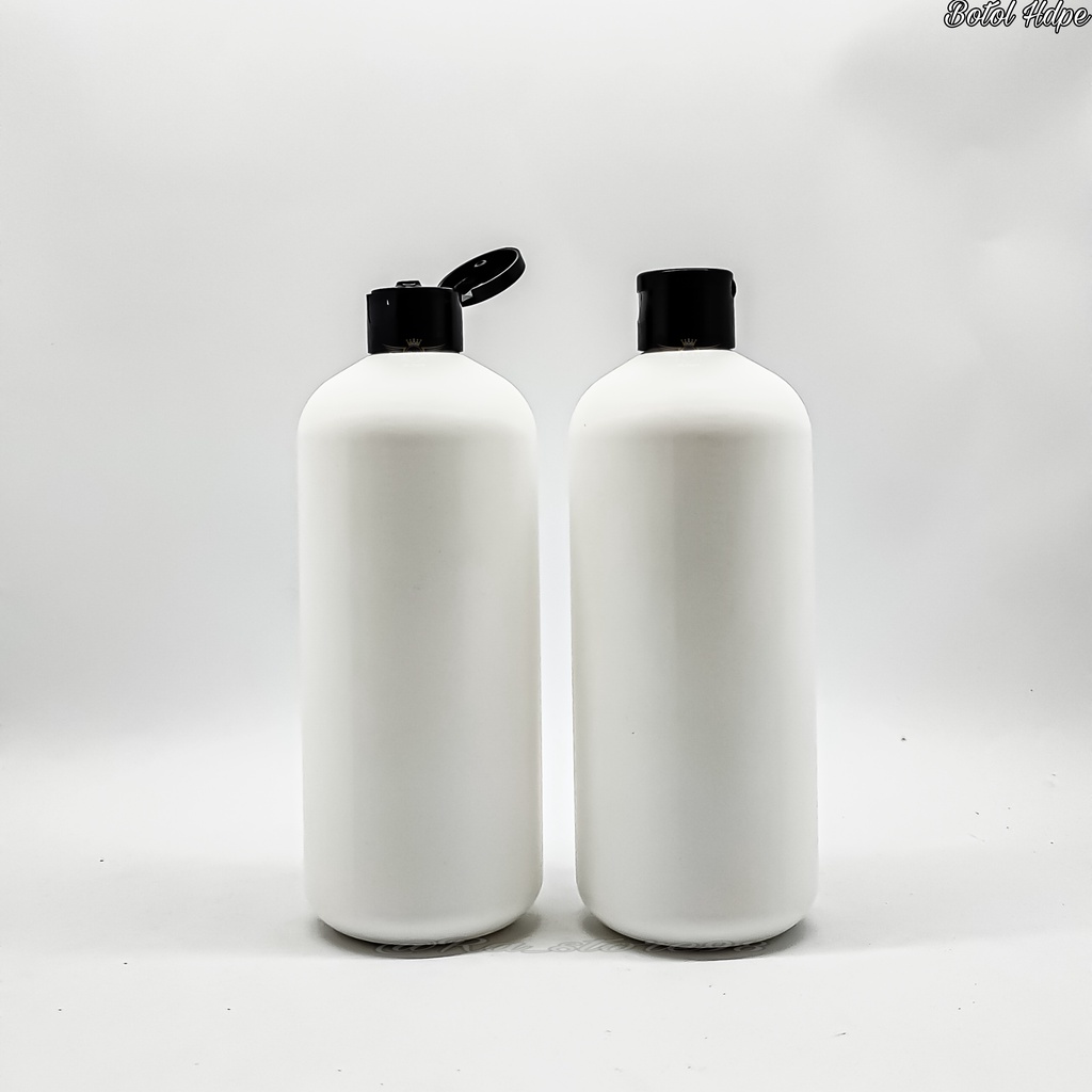 Botol 500ml HDPE Putih FLIPTOP Hitam Botol 500ML HDPE Tutup FLIPTOP HITAM