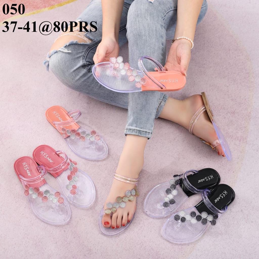 Sandal Jepit Wanita Import Jelly Kaca Tali Nadine Winola Collection WNL