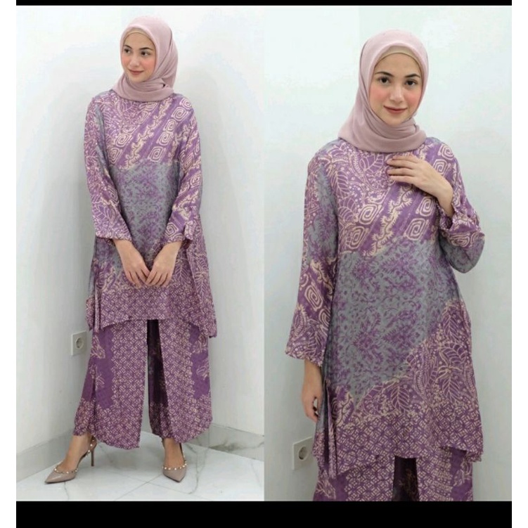 Obi Tunik Set Batik Celana Kulot By SARAH THE LABEL
