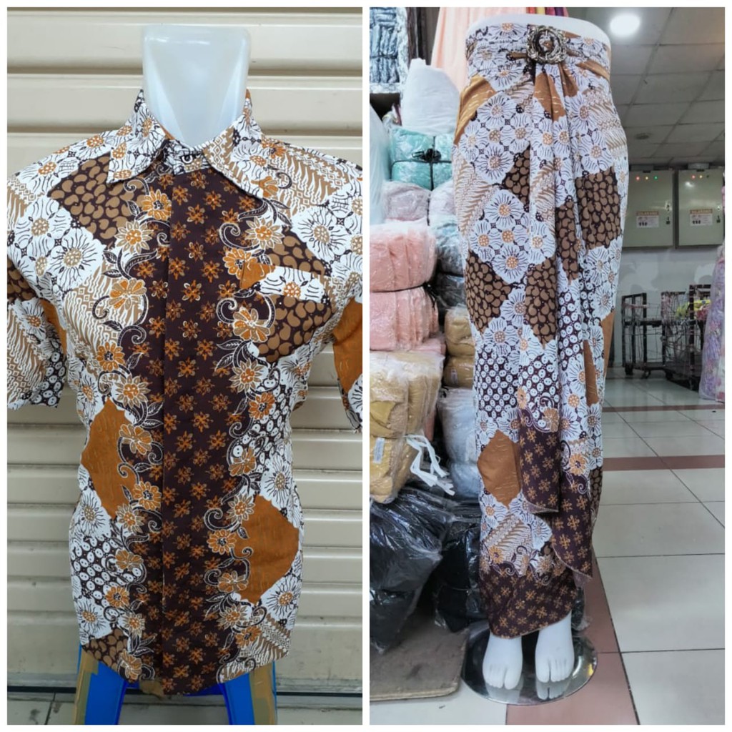 Couple Rok Lilit Dan Kemeja Batik