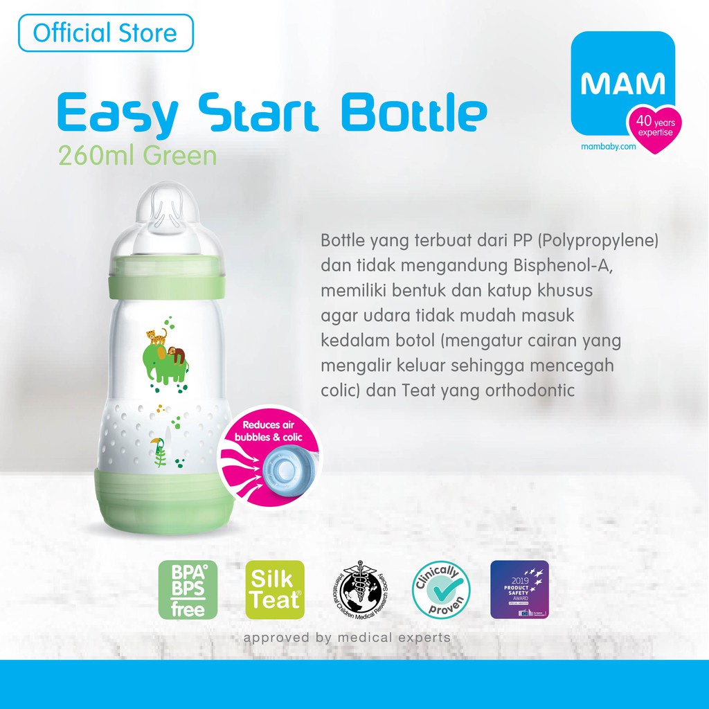 MAM Anti Colic Bottle / Botol Dot Anti Colic Bayi (Tersedia Varian Ukuran)