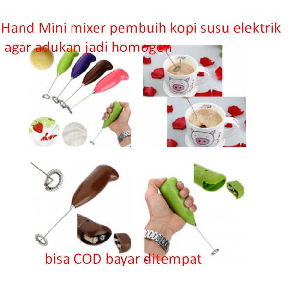 Hand Mini mixer pembuih kopi susu elektrik agar adukan jadi homogen
