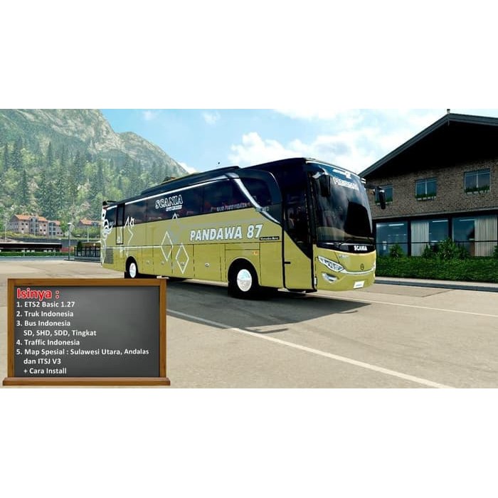 Game PC ETS2 1.27 Map Sulawesi dan ITSJ Bus Truk Indonesia