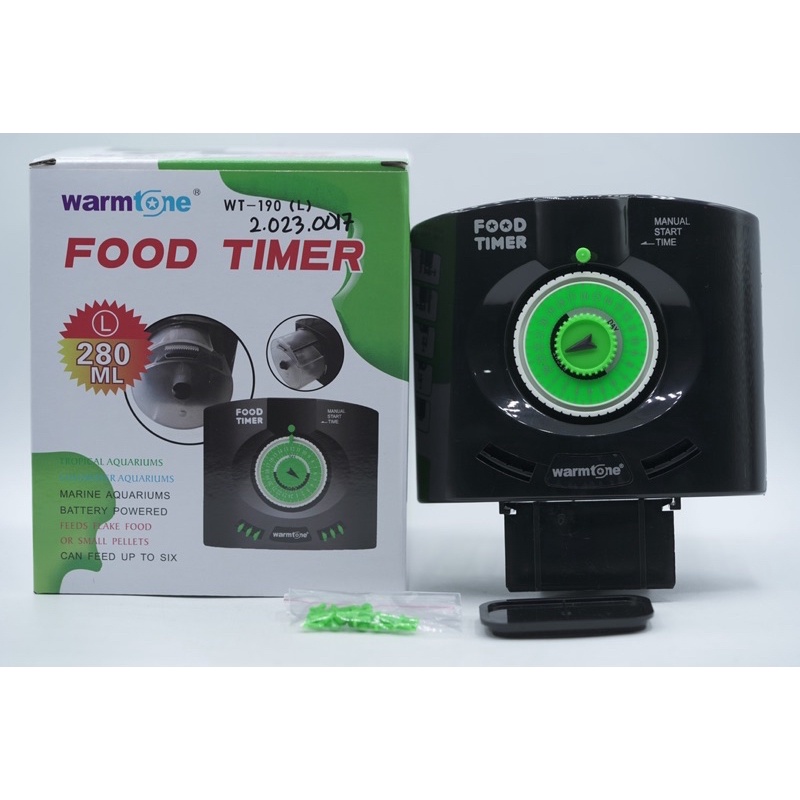 WarmTone Fish Aquarium Food Timer Pakan Ikan Otomatis Akuarium WT-190 Large 280Ml Kapasitas Besar Au