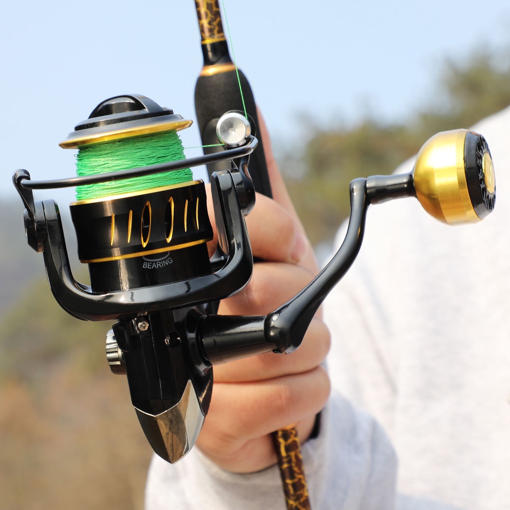 Sougayilang Reel Pancing 1000-5000 Series Spinning Fishing Reel 5.2:1 Gear Ratio Metal Spool Max Drag 20KG