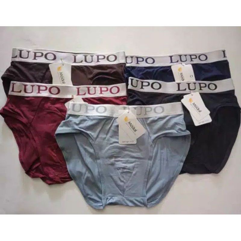 Celana dalam model boxer pria dewasa | boxer segitiga lupo BF7711 bahan katun termurah