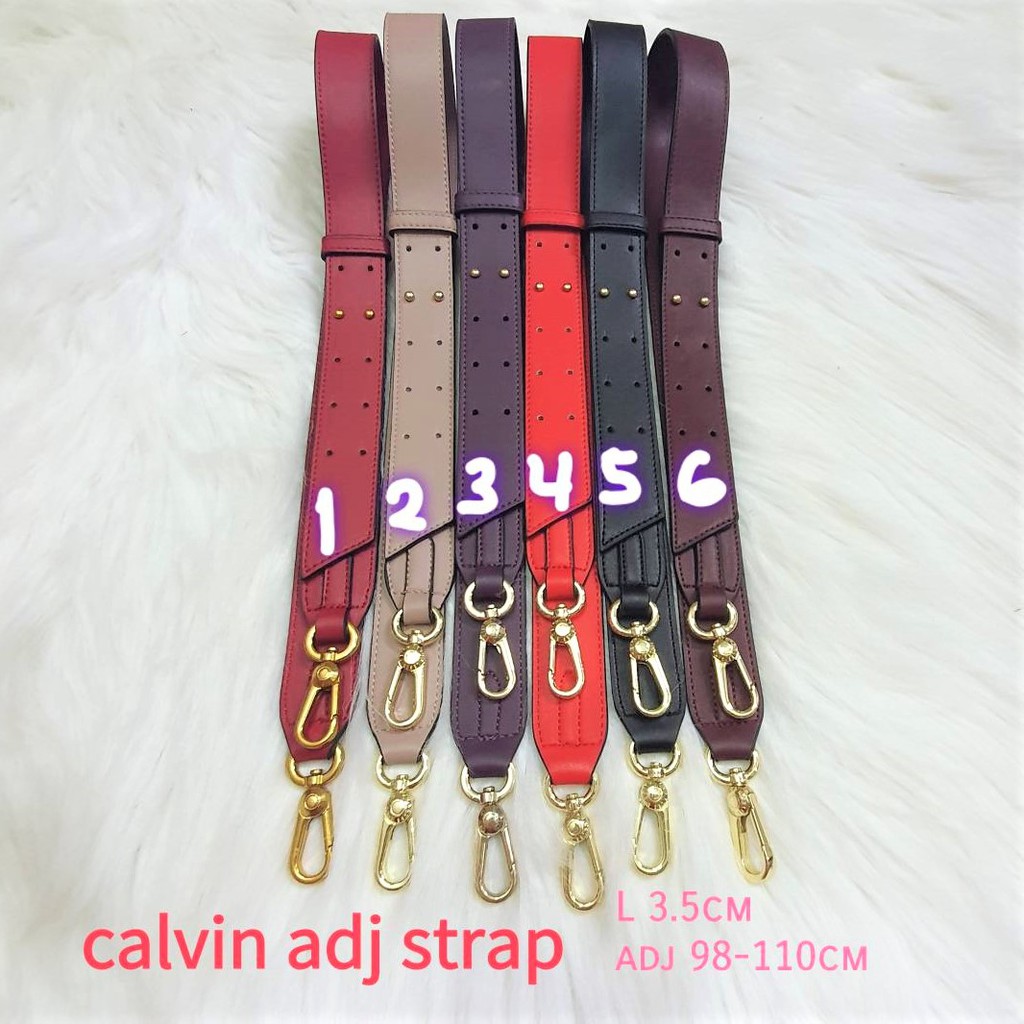 bagstrap calvin adjustable polos 3.8 cm PU Leather tas tali panjang strap tas