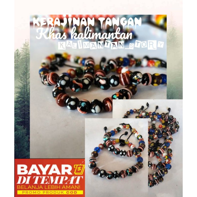 gelang manik asli gelang dayak ukuran 8mm