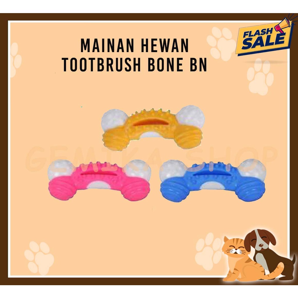 MAINAN GIGITAN ANJING TOOTBRUSH BONE DOG BN [ TOY DOG ]