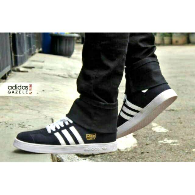 Sepatu Kets Adidas Gazelle Black white Hitam Putih High Quality Paling Keren Sekolah Hangouts