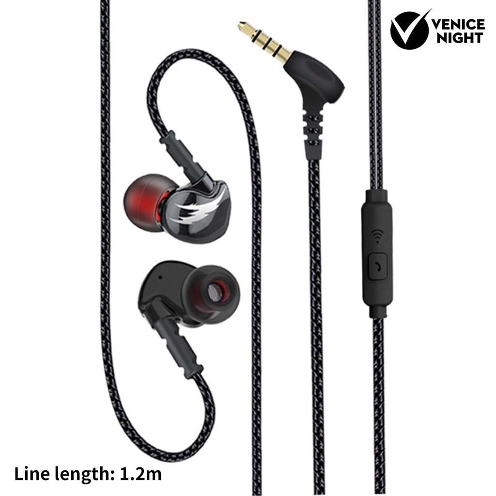 (VNEP) (Berkabel) V2 Earphone Mega Bass Nyaman Sensitif Untuk Olahraga