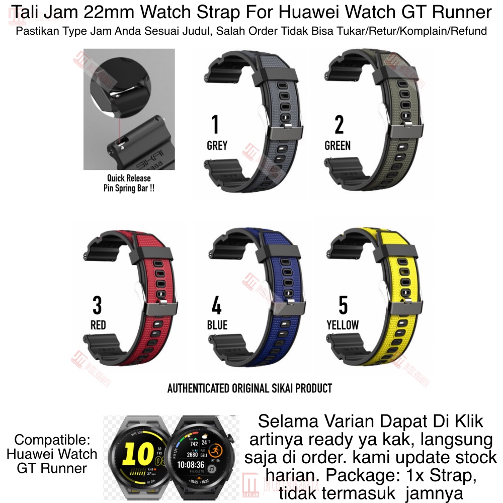 SIKAI Attitude Strap Huawei Watch GT Runner - Tali Jam 22mm Rubber Sporty Silikon