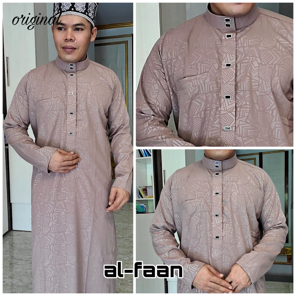Jubah Gamis Pria Oblong Jubah muslim Gamis Pria Motif Emboss-3