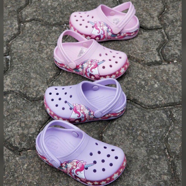 GROSIR Sendal Crocs Fun Lab Unicorn Clogs Croc Clog Sendal Karet Anak Sendal Unicorn Pink