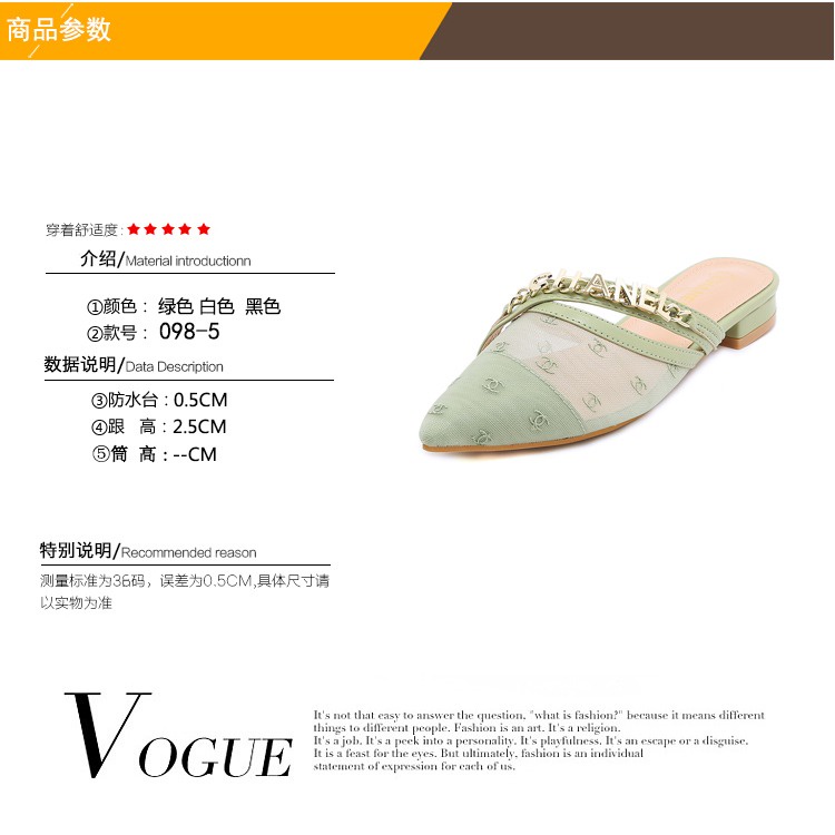 CH CC Mesh Flat Heel Shoes 098-5