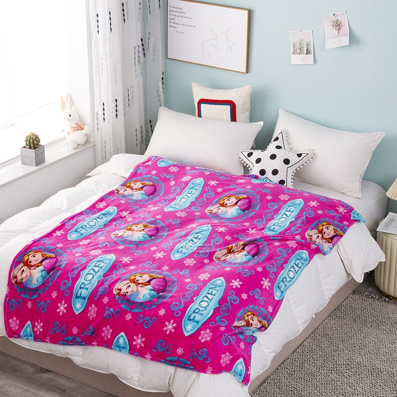 COD - HK - Selimut Karakter Bulu Halus Jumbo 150x200cm - Selimut Jumbo Doraemon Import-Frozen Pink