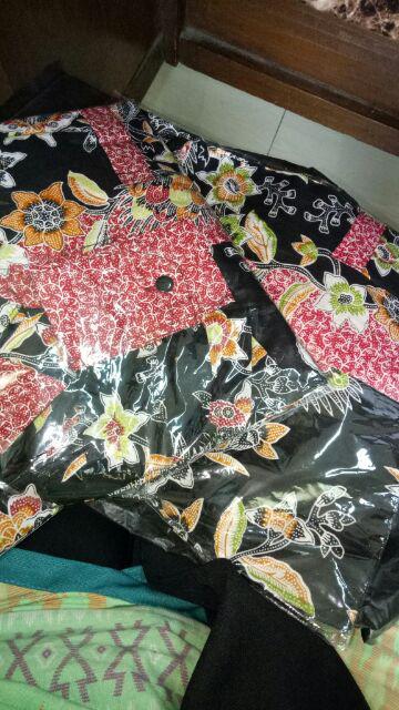 Bswart Batik Hrb026 Kenongo Hem Pendek Anjani Biru Pekalongan M L Xl Batik Pria Murah Modern Grosir