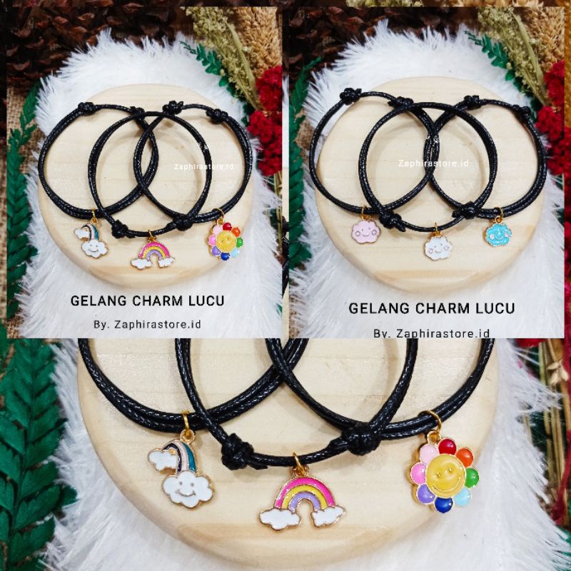 PROMO - GELANG / KALUNG TALI LIONTIN AWAN | Gelang Tali LUCU