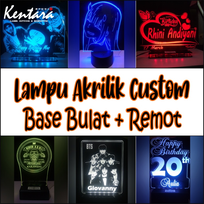 Lampu Tidur Led Custom Foto Akrilik Anime - Ucapan Ualng Tahun - Kado Unik Pernikahan - Wisuda