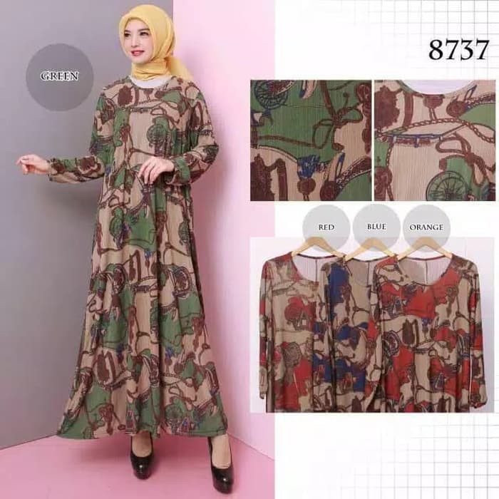 Baju Gamis Wanita Gamis Jumbo 4L Kaos Import 2317 -