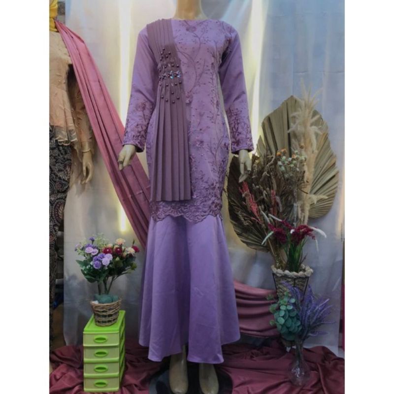 GAMIS MEWAH SELENDANG DUYUNG SLIM/GAMIS PESTA TERBARU/GAMIS DUYUNG TULLE/GAMIS DUYUNG WANITA TERBARU