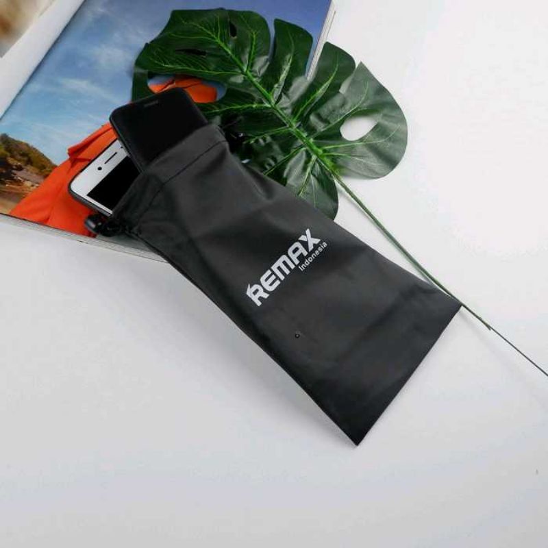 REMAX POWER BANK POUCH WATERPROOF BLACK - SARUNG TAS COVER HITAM PELINDUNG PENGAMAN AKSESORIS HP HAN