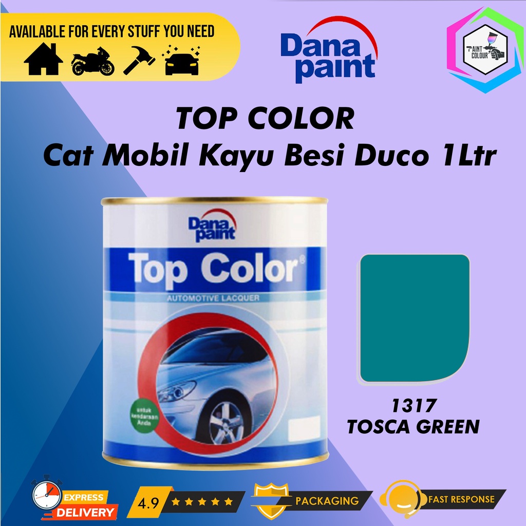 TOP COLOR 1317 Tosca Green - Cat Mobil Kayu Besi Duco