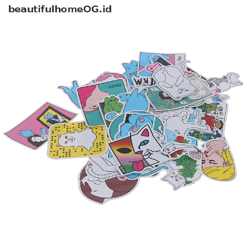 50 Pcs Stiker Bom RIPNDIP Untuk Laptop Skateboard Koper