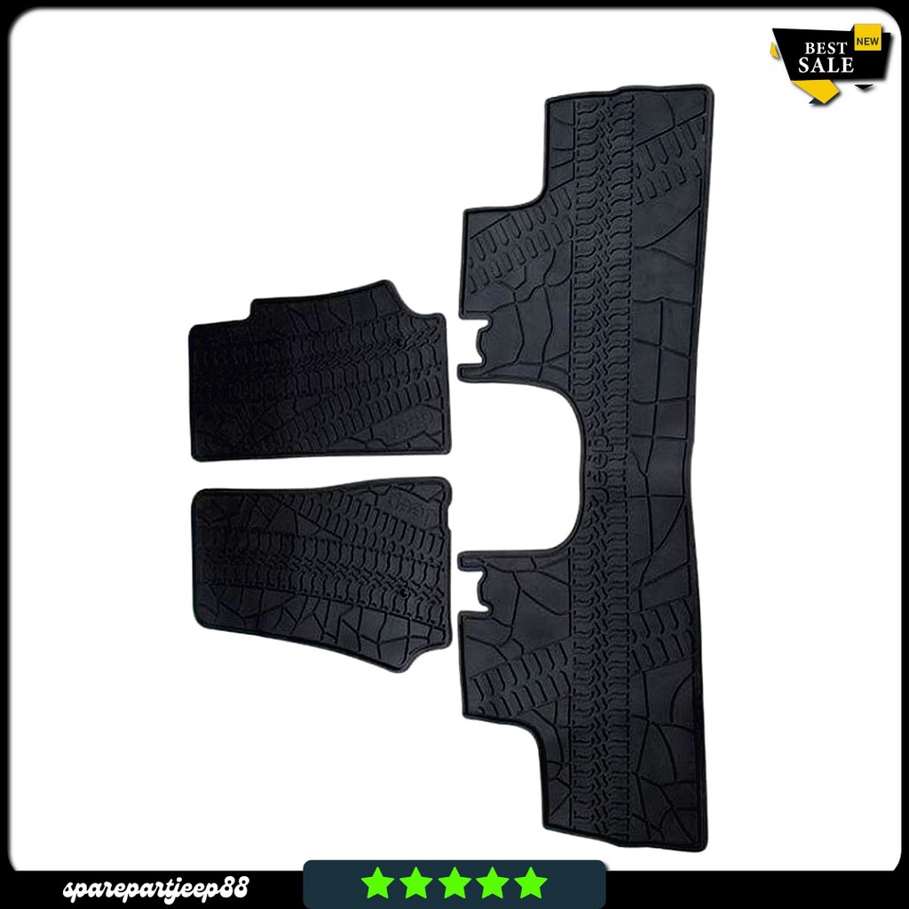 Karpet Interior Hitam - Interior Mat Jeep Wrangler Rubicon Jk Spare Part Mobil Jeep