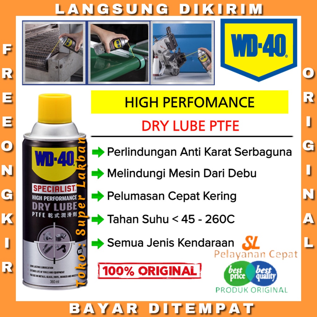 Pelumas Anti Karat WD 40 Dry Lube WD40 Melindungi Rantai Motor Sepeda Engsel Bor Gergaji Metal Tools