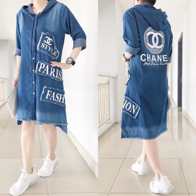 BAJU WANITA DRESS ROK PENDEK BAHAN JEANS HOODIE TUDUNG PENUTUP, KEPALA