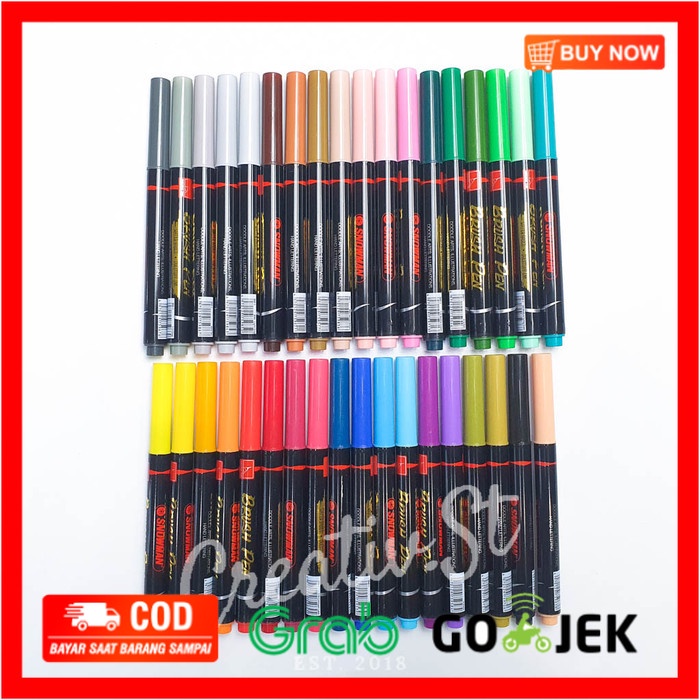 

(BISA COD) Brush Pen Snowman BM-1 36 Warna Full Set - 36 PCS SATUAN