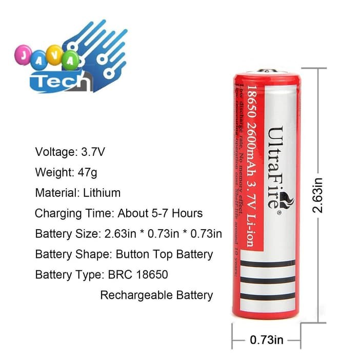 Baterai Senter Police Swat UltraFire 18650 3.7V / Batre / Batrai