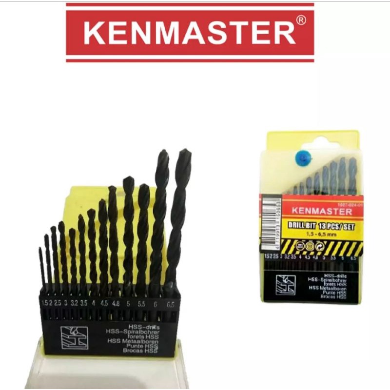 Mata Bor Kenmaster 13 Pc Murah / Mata Bor Kayu Besi Set 13 Pc / KENMASTER Mata Bor Besi